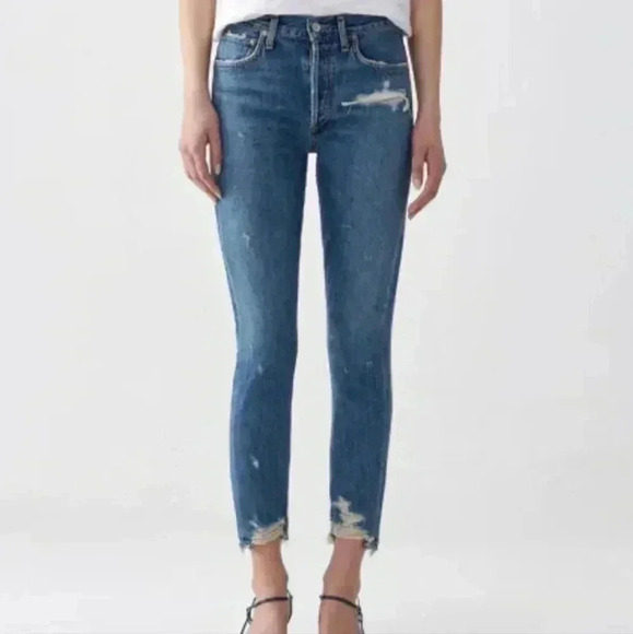 Agolde Jamie High Rise Classic Cotton Denim JeansGrade Blue A045B 983 | Size 26 - Picture 1 of 8